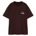 Trendyol Plus Size Brown Relaxed/Comfortable Cut Mushroom Embroidered 100% Cotton T-Shirt