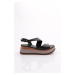 DGN 2497 Women's Sandals Genuine Leather Black