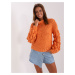 Orange oversize sweater with thick knitwear