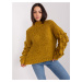 Olive oversize sweater with thick knitwear
