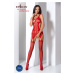 Passion BS066 red - Bodystocking Farba: Červená