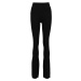 Women's Rib Knit Bootcut Leggings - Black