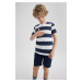 DEFACTO Boy&#39;s Crew Neck Striped Short Sleeve T-Shirt