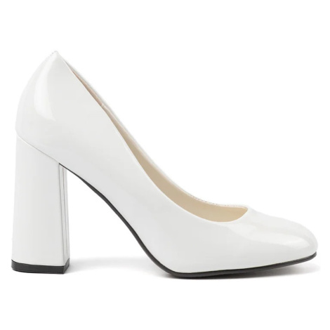 Jedinečné biele lodičky pre ženy na širokom podpätku Seastar