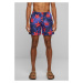 Swim shorts with blue/red pattern