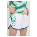 Šortky Polo Ralph Lauren dámske, biela farba, jednofarebné, stredne vysoký pás