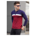 Madmext Claret Red with Zipper Polo Collar Knitwear Sweater 5787