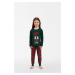 Kids' pajamas Tess, long sleeves, long legs - green/print