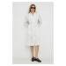 Šaty Calvin Klein biela farba, mini, oversize