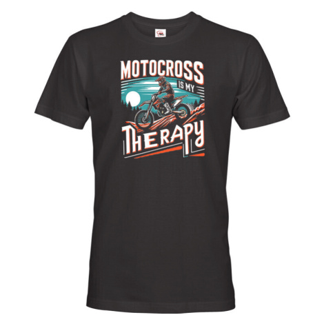 Pánské tričko Motokros is my therapy - tričko pre milovníkov motokrosu