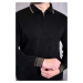 66492 Dewberry Zippered Polo Neck Knit Mens Sweater-BLACK