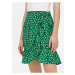 Zelená kvetovaná krátka zavinovacia sukňa ONLY Olivia