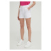 Rifľové krátke nohavice Answear Lab dámske, biela farba, jednofarebné, vysoký pás