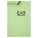 Detská bavlenná polokošeľa EA7 Emporio Armani zelená farba, jednofarebný