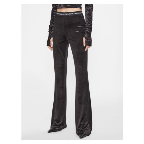 Versace Jeans Couture Bavlnené nohavice 75HAC1A7 Čierna Flared Leg