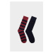 PONOŽKY GANT BARSTRIPE AND SOLID SOCKS 2-PACK PLUMPED RED