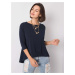 Dark blue blouse with 3/4 sleeves