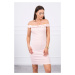 Shoulder dress with frills powder pink