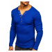 Kráľovský modré pánske tričko s dlhými rukávmi bez potlače BOLF 145362