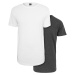 Pre-Pack Shaped Long Tee 2-Pack White+Charcoal