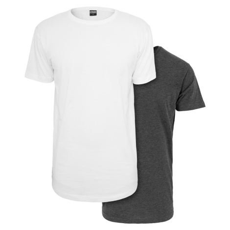 Pre-Pack Shaped Long Tee 2-Pack White+Charcoal Urban Classics