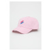 Bavlnená čiapka Superdry ružová farba, s nášivkou
