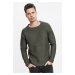 Raglan sweater with a wide neckline olive