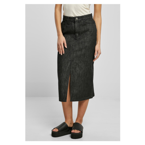 Women's midi denim skirt black washed Urban Classics