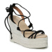 Manebi Espadrilky Lace-Up Wedge Espadrilles L 8.6 WA Čierna