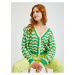 Orsay Green Ladies Striped Cardigan - Ladies