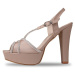 Mio Gusto Women's Beige Stone Band, Platform Evening Dress Heeled Shoes