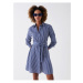 LC Waikiki Women's Striped Long Sleeve Poplin Shirt Dress