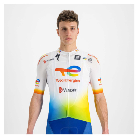 SPORTFUL Cyklistický dres s krátkym rukávom - TOTAL ENERGIES 2022 - biela/žltá/oranžová/modrá