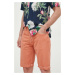Rifľové krátke nohavice Pepe Jeans Callen pánske, oranžová farba