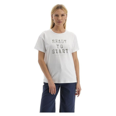 Tričko La Martina Woman T-Shirt S/S Jersey Biela