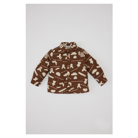 DEFACTO Baby Boy Twill Long Sleeve Patterned Shirt