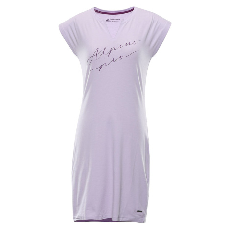 Women's dress ALPINE PRO RUBERA pastel lilac