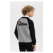 DEFACTO Boy&#39;s College Collar Embroidered Bomber Cardigan