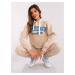 Beige and blue insulated tracksuit with sweatshirt