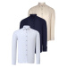 TRIPLE SET G721 DEWBERRY MEN'S SHIRT-NAVY-WHITE-BEIGE