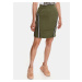 Green Sheath Skirt with Lampas TOP SECRET - Women