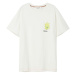 Bavlnené tričko Desigual biela farba, s potlačou
