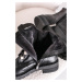 Čierne kožené členkové šnurovacie topánky 2-25201