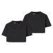 Girls' Short Kimono Tee T-Shirt - 2 Pack Black+Black