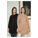 Trendyol Black and Skin 2 Pack Crew Neck Basic Knitted Sweatshirt