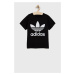 Detské bavlnené tričko adidas Originals H25245 čierna farba, s potlačou