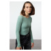 Trendyol Mint Backless Fitted Flexible Knitted Blouse