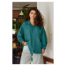 Trendyol Curve Dark Green Boyfriend Woven Shirt