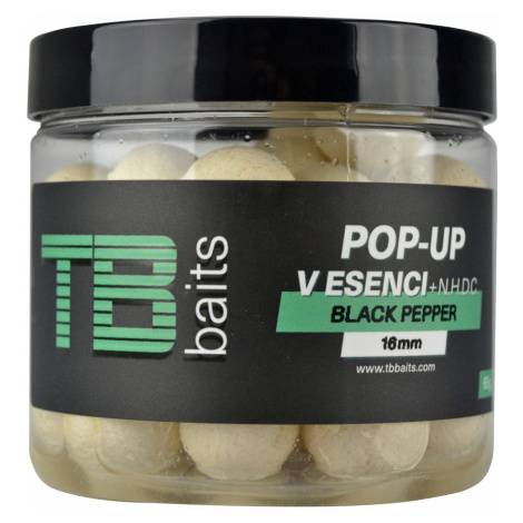 Tb baits plávajúce boilie pop-up white black pepper + nhdc 65 g-12 mm
