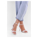 Shoeberry Women's Vinetta White Skin Heeled Shoes